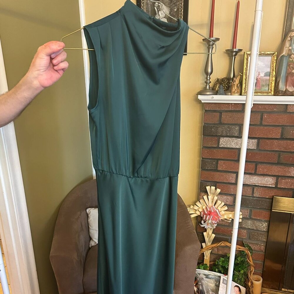 Forrest Green; High-Neck Midi Dress; Size M